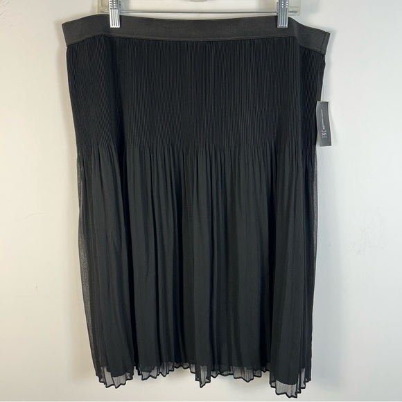 ❤️ INC International Concepts Charcoal Pleated Midi Skirt 2X NWT - Picture 1 of 10